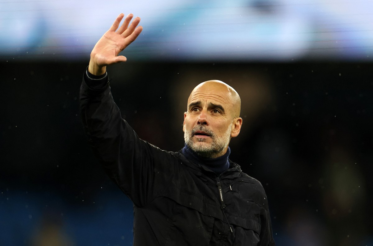 Manchester City's Spanish manager Pep Guardiola waves to the fans following the English Premier League football match between Manchester City and Crystal Palace