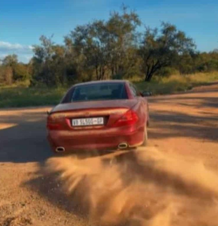 The Mercedes-Benz in the Kruger National Park.