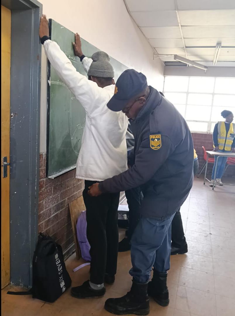 Approximately 704 learners from grades 10 to 12 at a high school in Meloding were searched