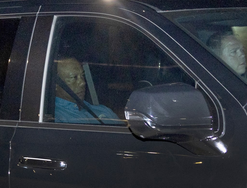 Tiger Woods is driven from the Martin County Jail after being arrested for driving under the influence after a car crash on March 27, 2026