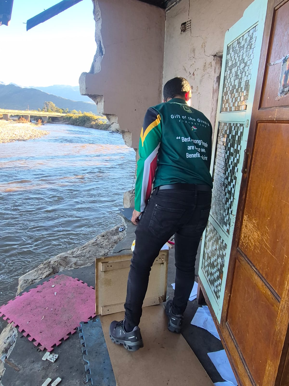 The extent of the Western Cape flood disaster is evident in this damaged riverside home.