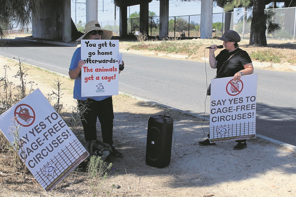 Animal rights activists protesting.