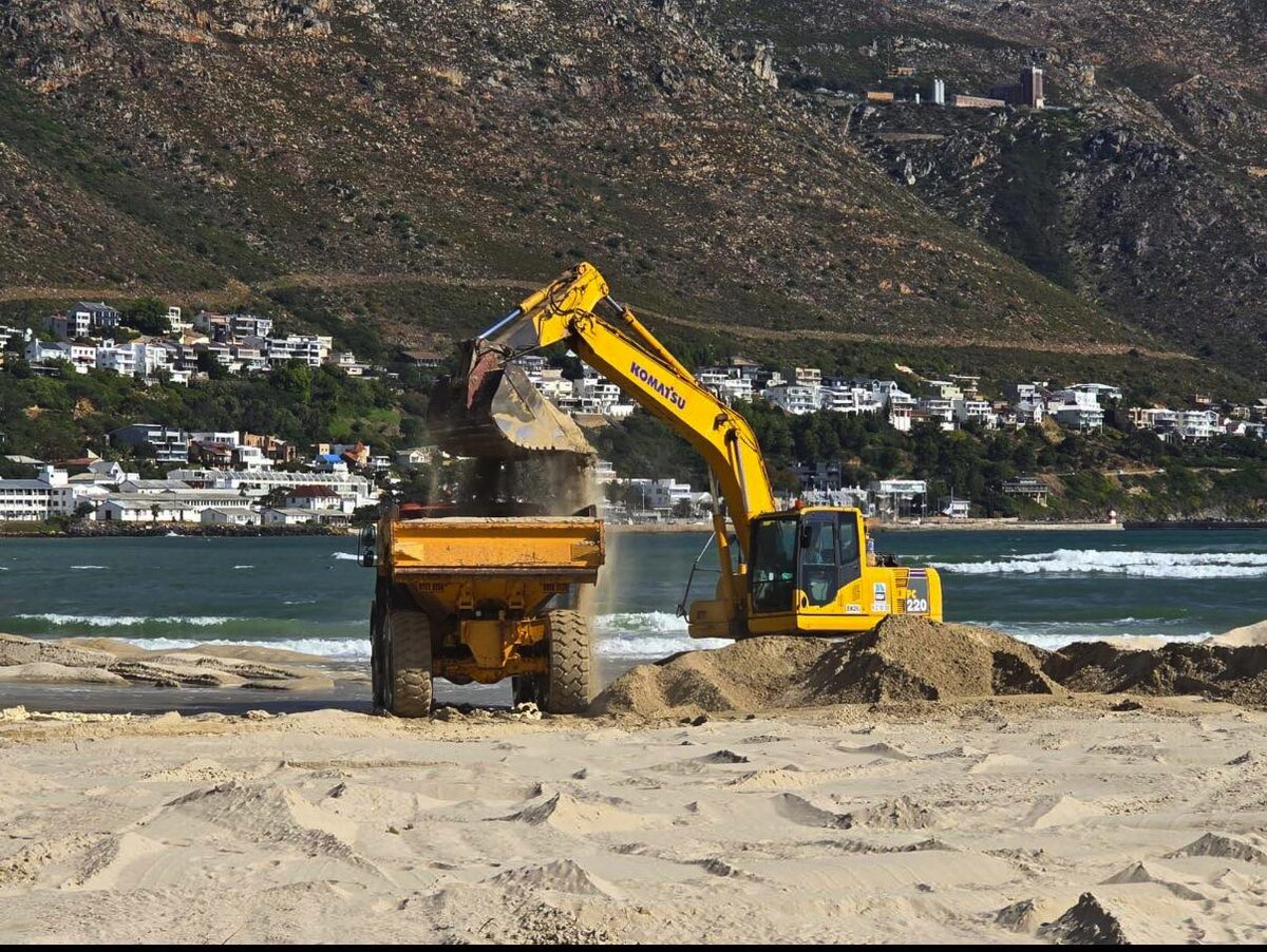 Dune maintenance happening at Fleur Park beach near Gordon's Bay.