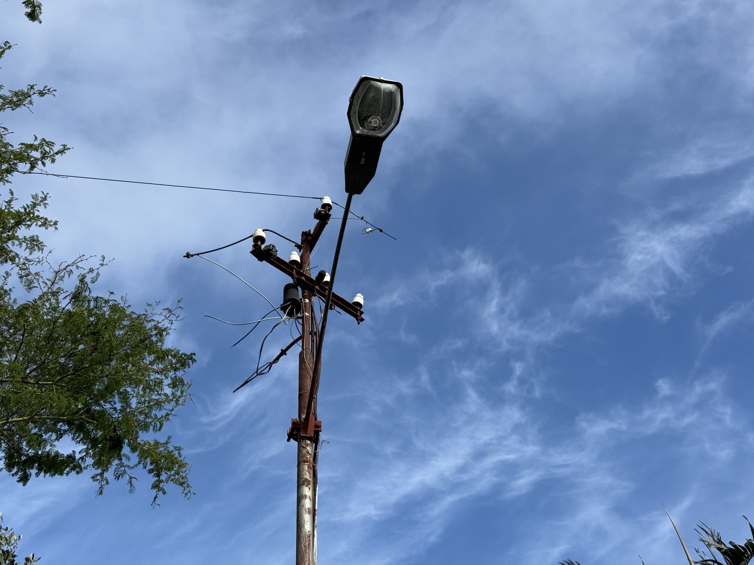 A storm-damaged electricity pole in Cape Town following the May 2026 storms.
