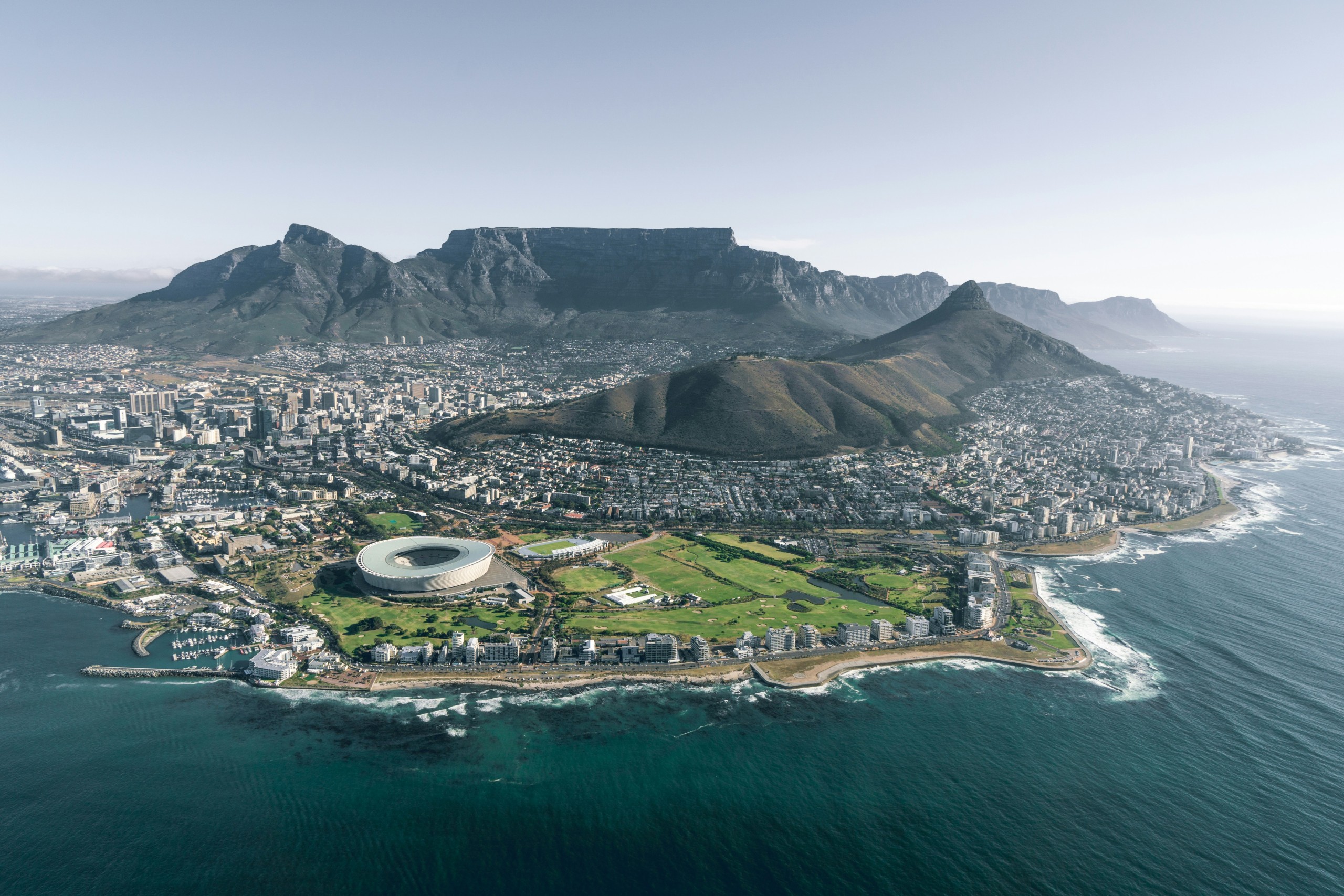 Aerial view of Cape Town.