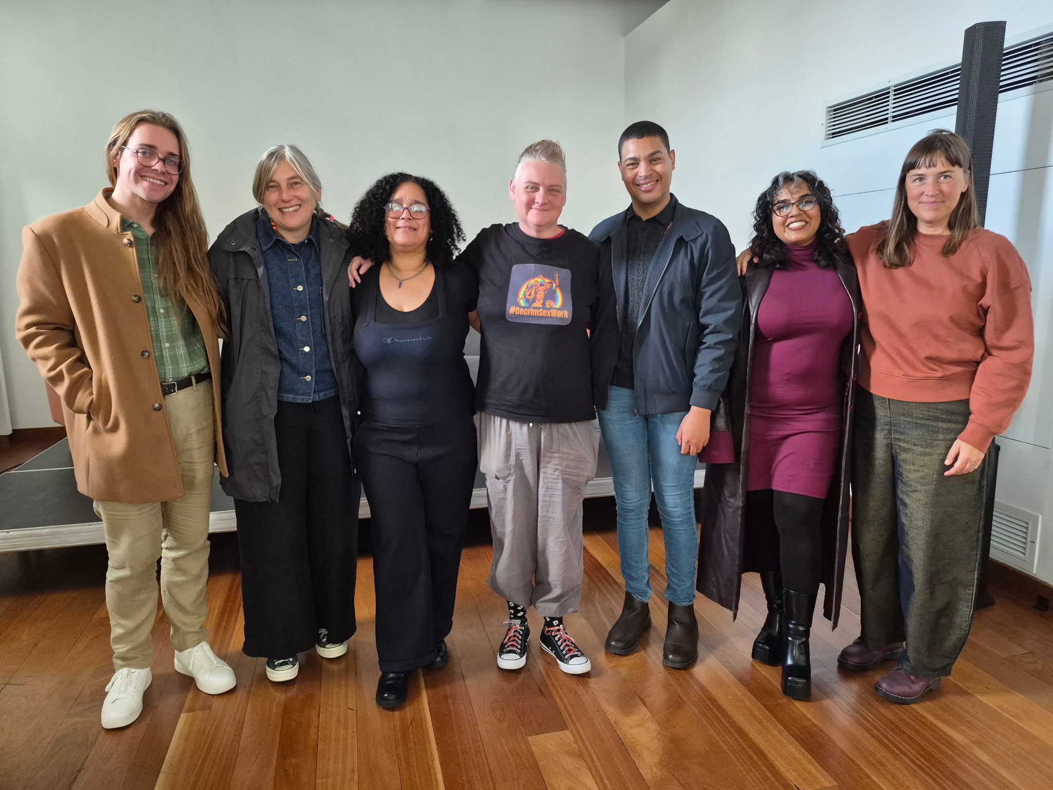 From left: Dr Hugo Uys, Prof Karin Van Marle, Cherith Sanger, Emily Craven, Dr Johndré Barnes, Dr Tanveer Jeewa, and Prof Kelly Gillespie.