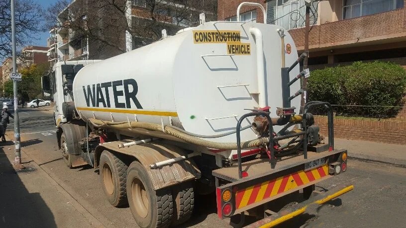 Water tankers delivering water to South African communities.