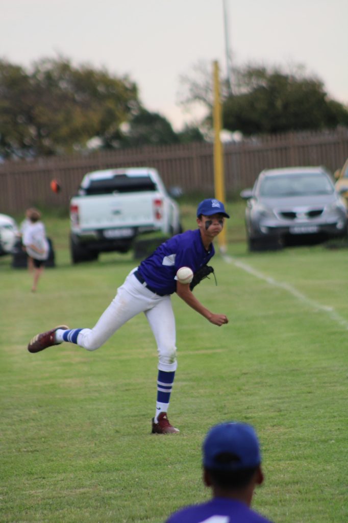 Hayden Garth Chamberlain seen in action at one of his team's baseball matches.