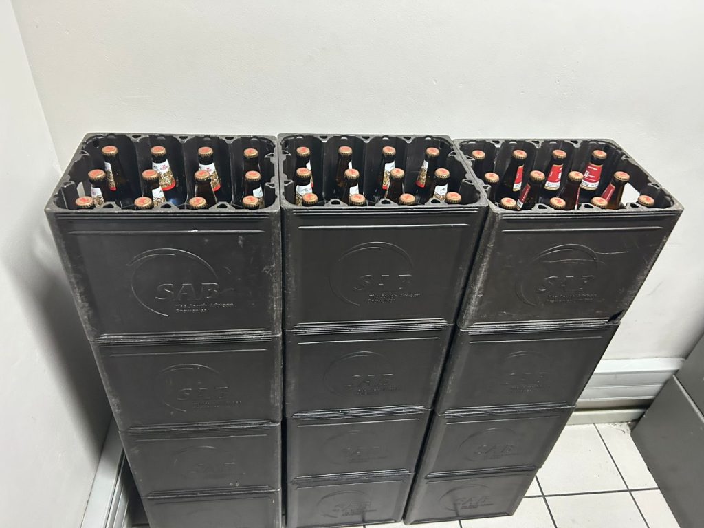 Liquor found in the possesion of the woman.