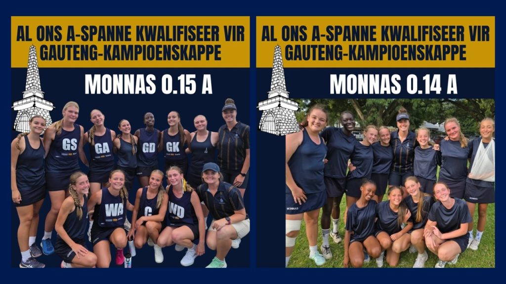 Hoërskool Monument netbalspanne na Gauteng kampioenskap