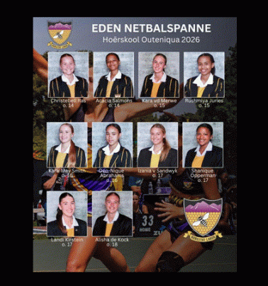 Eden Netbalspanne 2026 - Hoërskool Outeniqua skitter in Eden