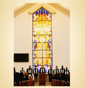St Charles College stained glass window dedication