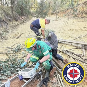 Motorbike rider extracted from dense mud after being stuck for two hours
