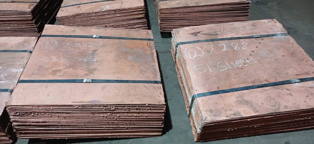 Two trucks carrying approximately 121 tonnes of copper slabs were intercepted