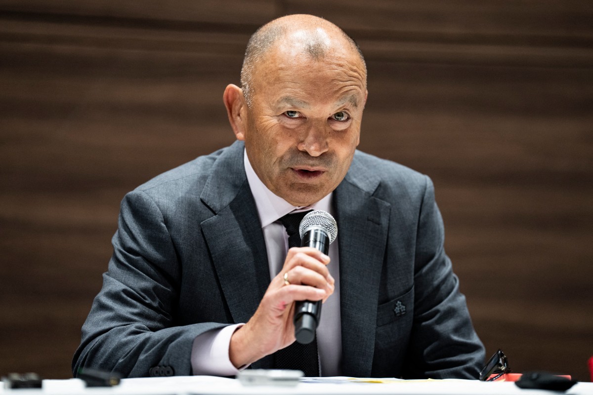 Japan's national rugby union team head coach Eddie Jones speaks during a press conference in Tokyo