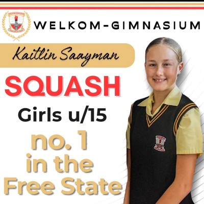 Kaitlin Saayman Number 1 in Free State U15 Squash
