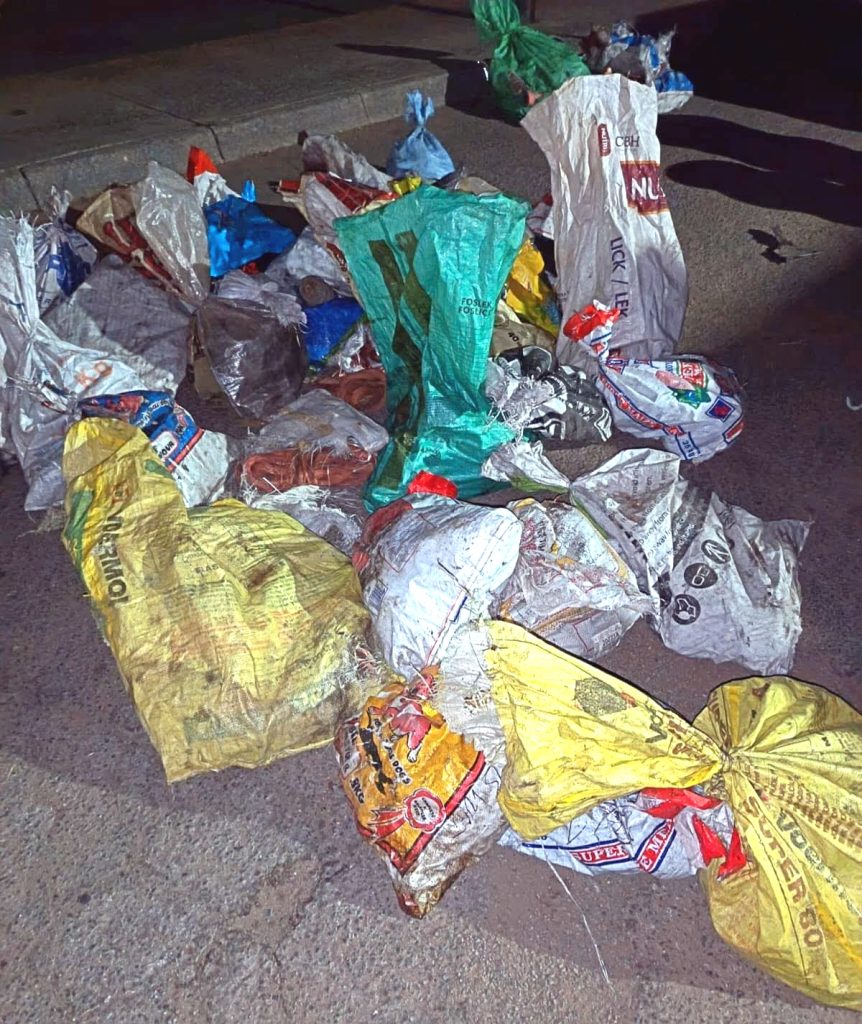 The second container also contained concealed copper cable hidden beneath bags filled with crushed aluminium cans