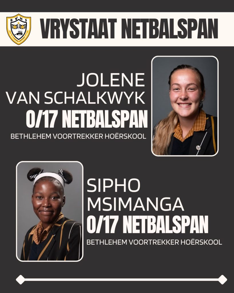 BVHS Spog met Twaalf Talentvolle Netbalspelers in die Vrystaat-netbalspan