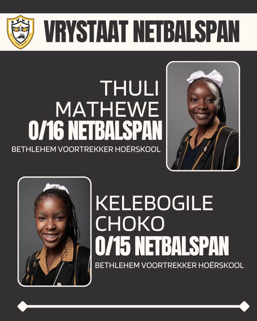 BVHS Spog met Twaalf Talentvolle Netbalspelers in die Vrystaat-netbalspan