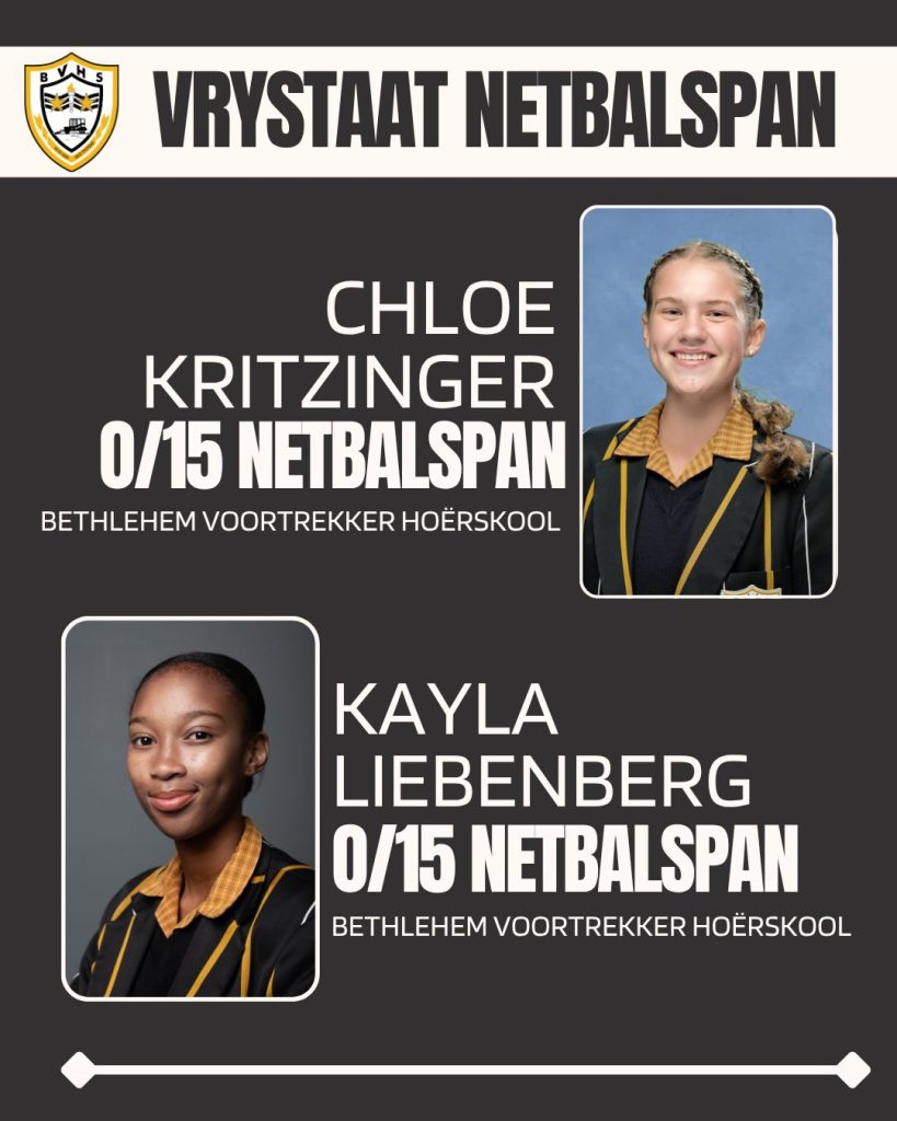 BVHS Spog met Twaalf Talentvolle Netbalspelers in die Vrystaat-netbalspan
