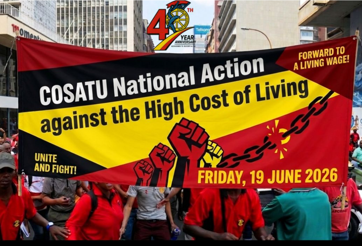 Cosatu national shutdown over cot of living.