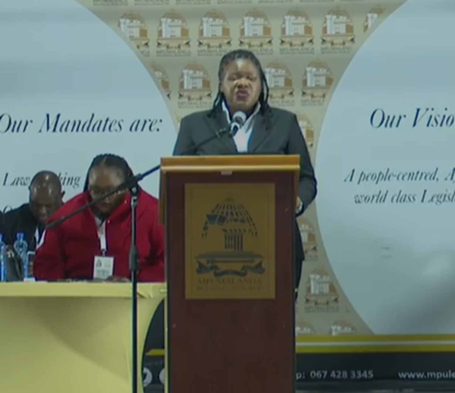 Deputy Minister in The Presidency, Nonceba Mhlauli, at the Mpumalanga Provincial Youth Parliament.