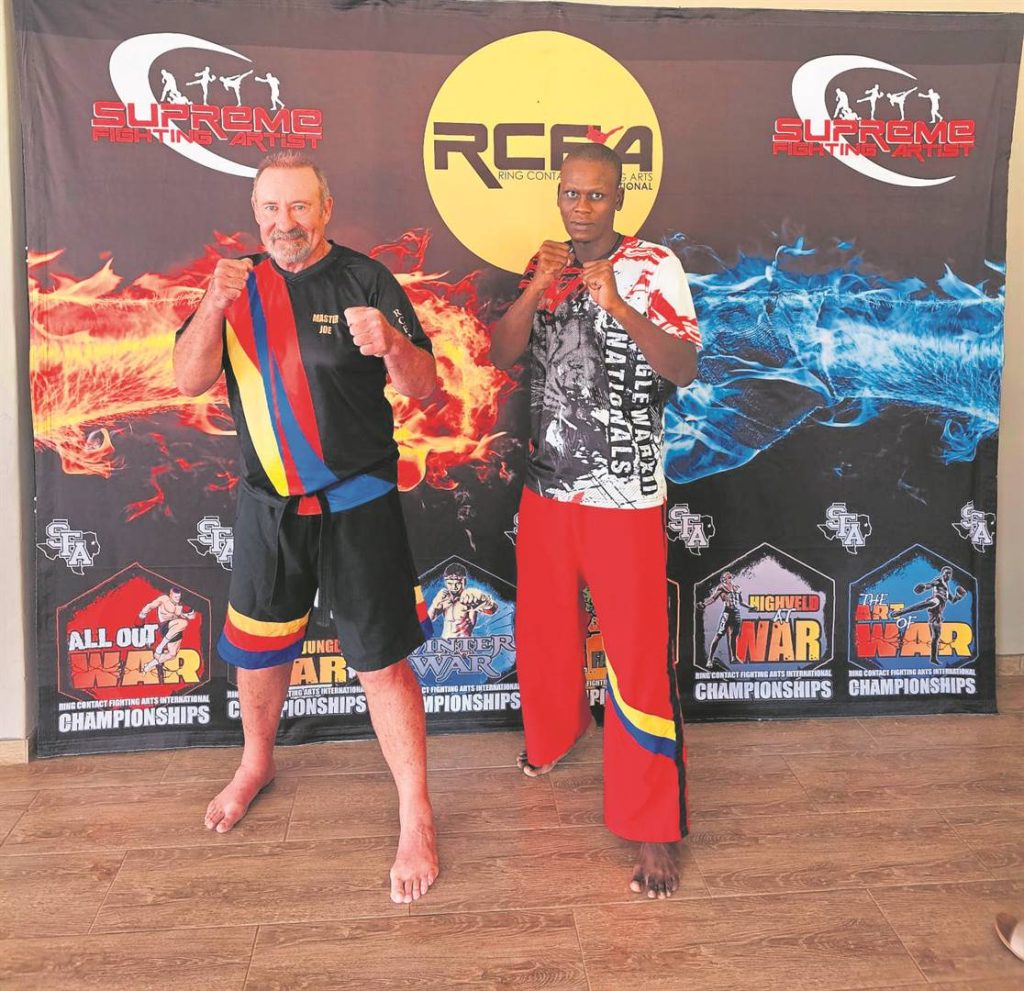 Master Joe Viljoen and Sensei Joe Gladstone Ralejoe of the Ring Contact Fighting Arts (RCFA) Bhubezi Fight Club.