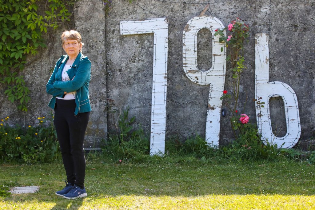 Historian Catherine Corless on the site of the former St Mary's Mother and Baby Home, in Tuam, western Ireland.