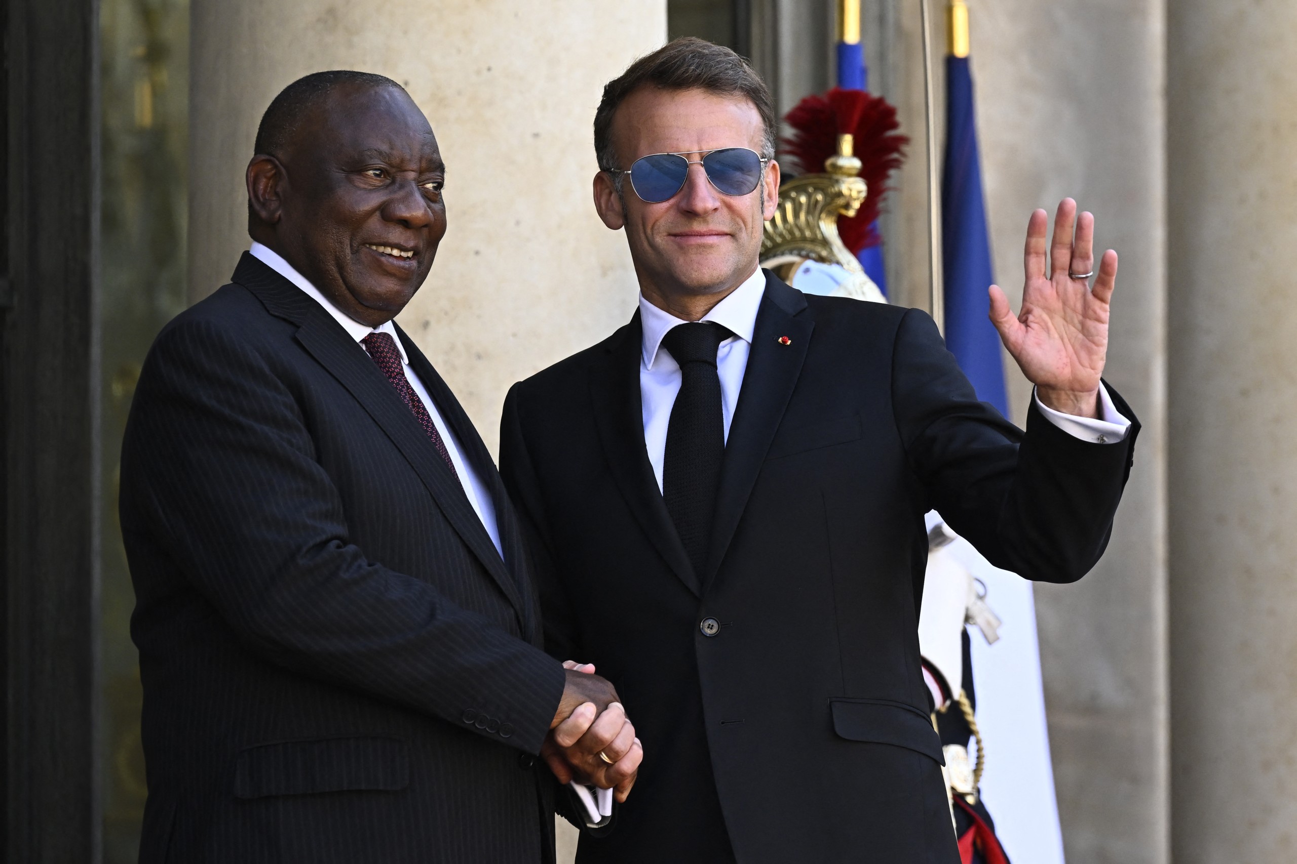President Cyril Ramaphosa and France's President Emmanuel Macron.