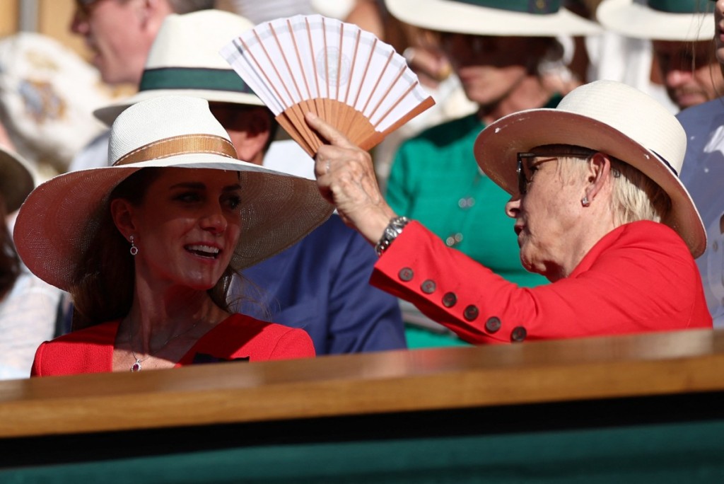 Catherine, Princess of Wales (left) listens to Czech-US former tennis player Martina Navratilova.