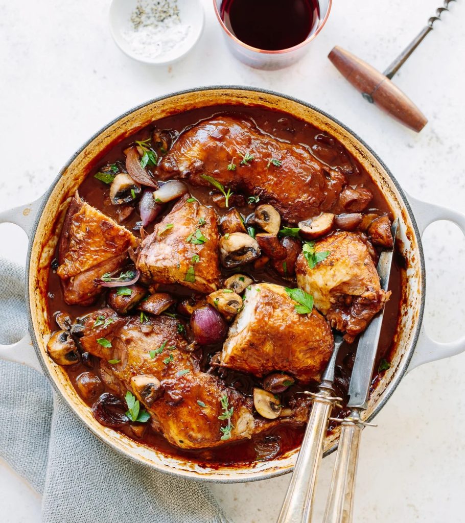 Coq au vin for Bastille Day.