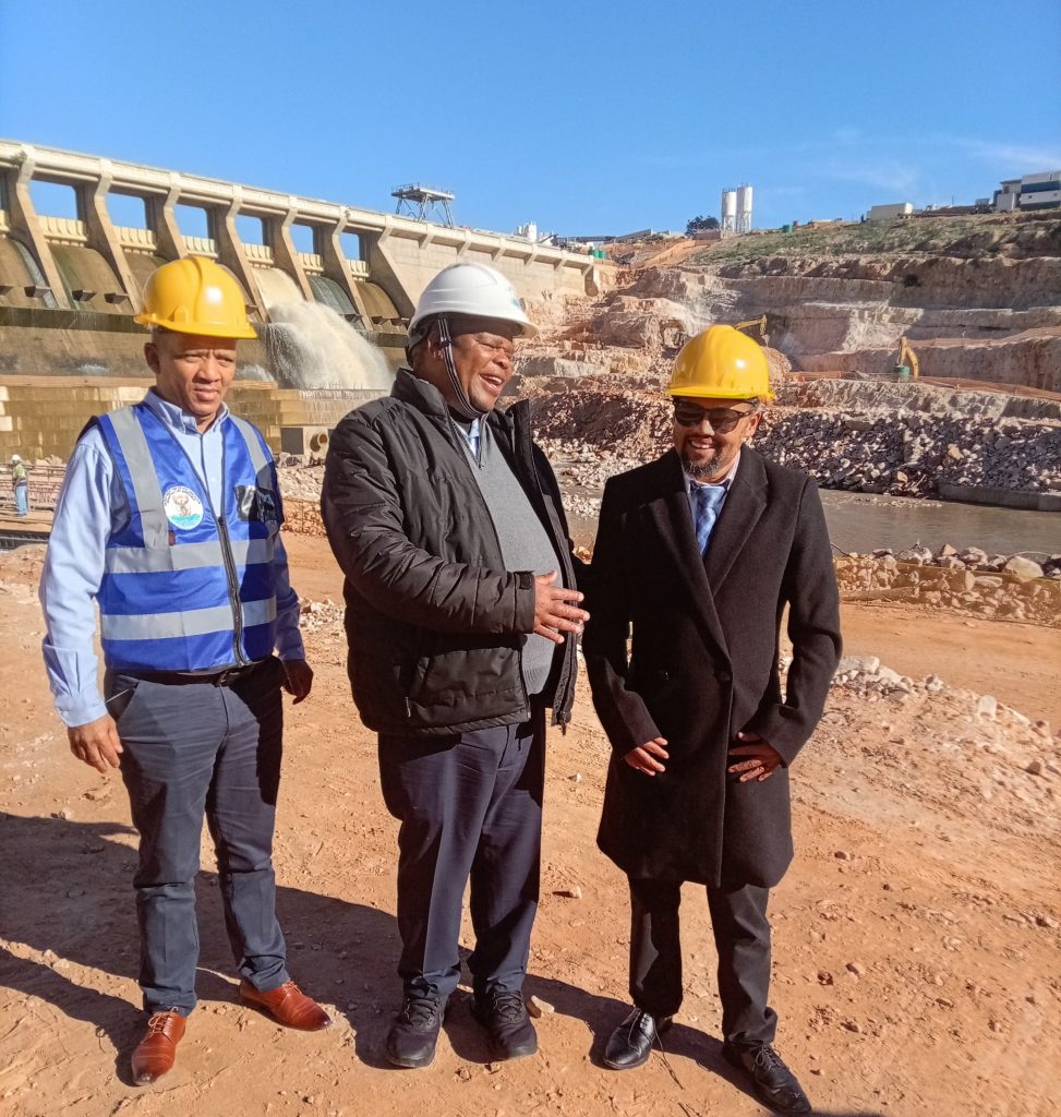 Water and Sanitation Deputy Minister David Mahlobo during a site visit of the Clanwilliam Dam wall raising project.