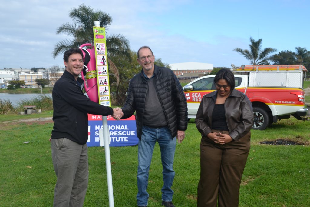 Mark Dawson (NSRI), Geoff Mendelowitz (North End Business Chamber) and Cay-Lin Liberty.