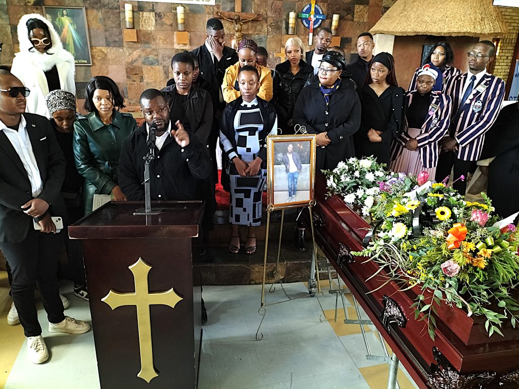 Fellow students of Kgotso Khaeane at his funeral