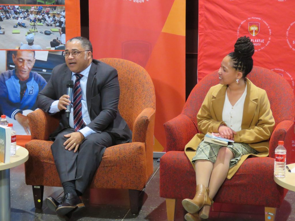 At the launch at the Sol Plaatje University in Kimberley are Professor Quentin Williams and Sisca Julius.