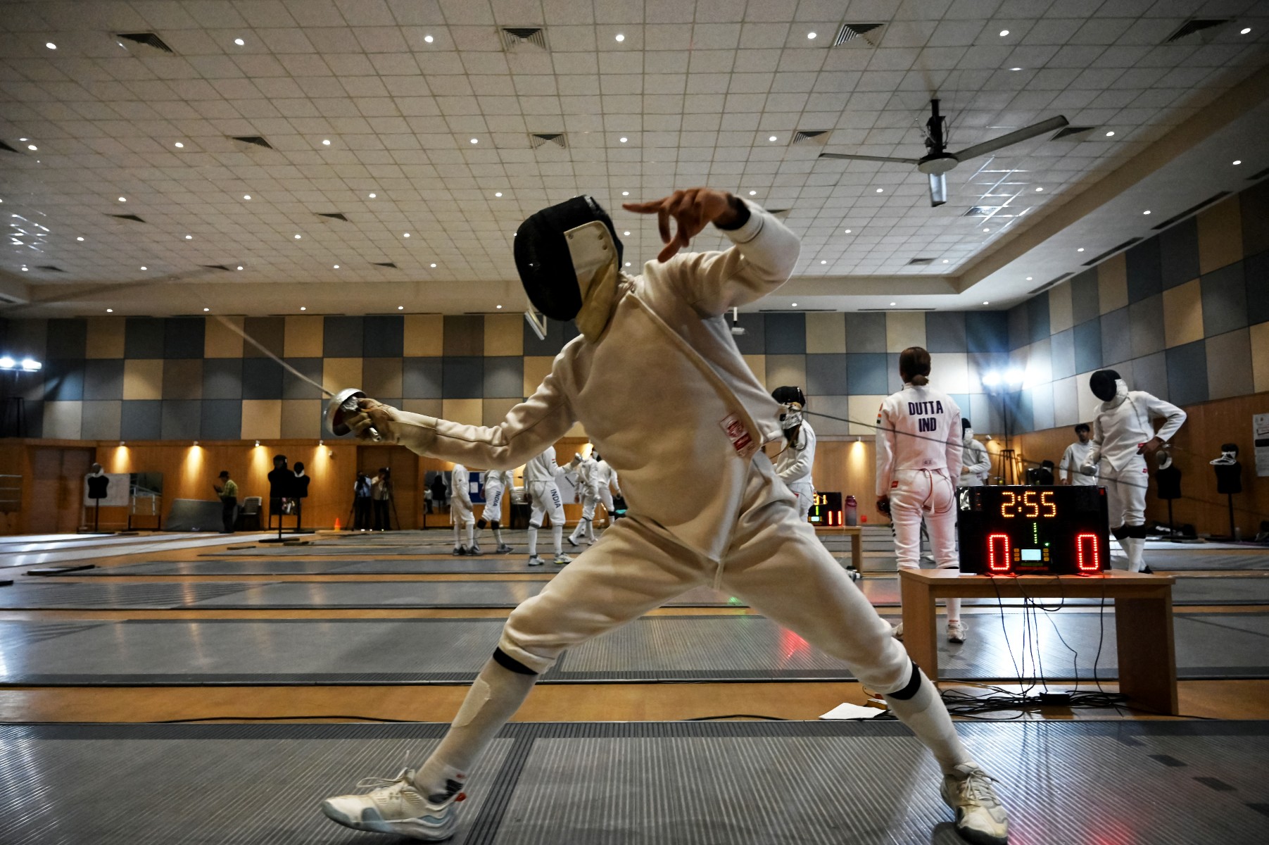 Athletes practice at the Vijayi Bharat Foundation, a venue for the 2030 Commonwealth Games in Ahmedabad.