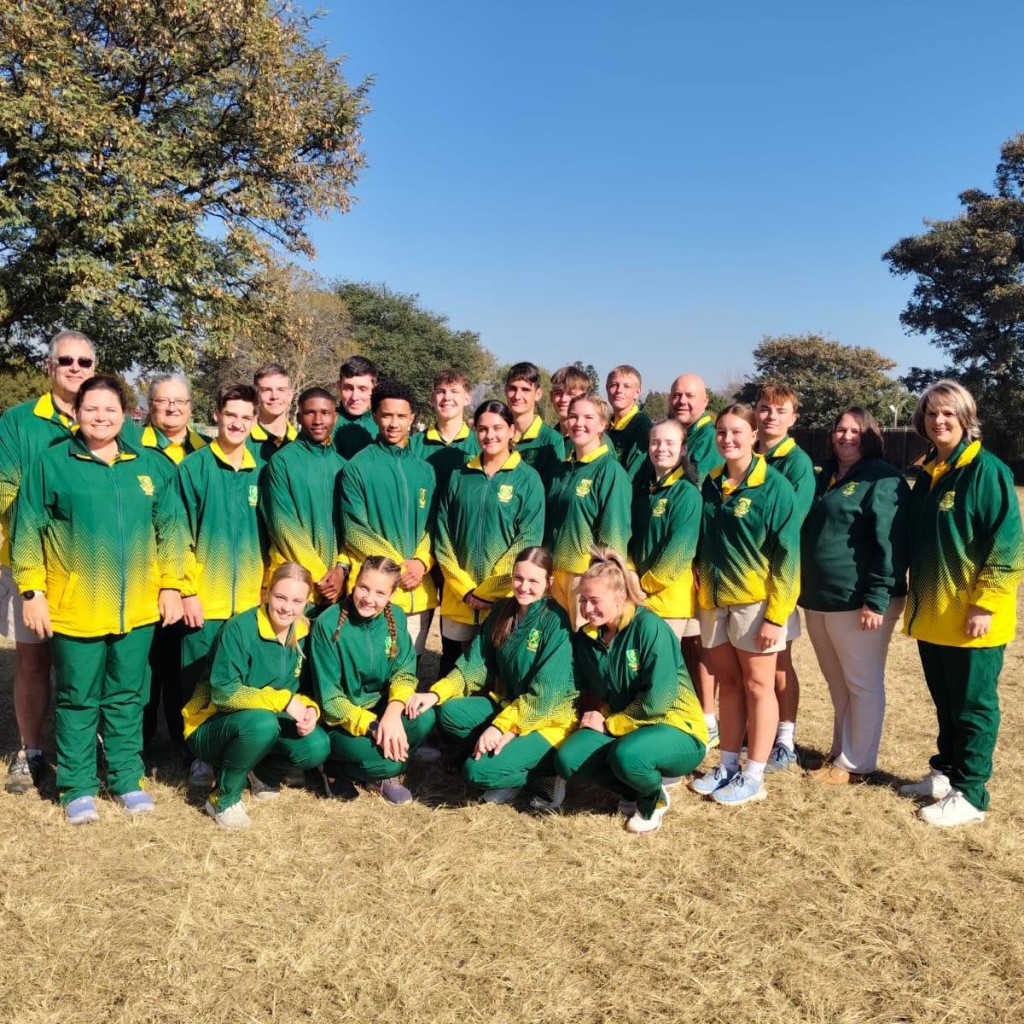 SA o.16‑jukskei-meisiespan - Witteberger blink uit in groen en goud