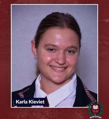 Bloemhof se Karla Kieviet dra Protea-kleure in Turkye