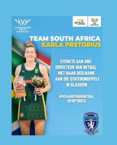 Statebondspele 2026 – Karla Pretorius verteenwoordig SA Netbalspan