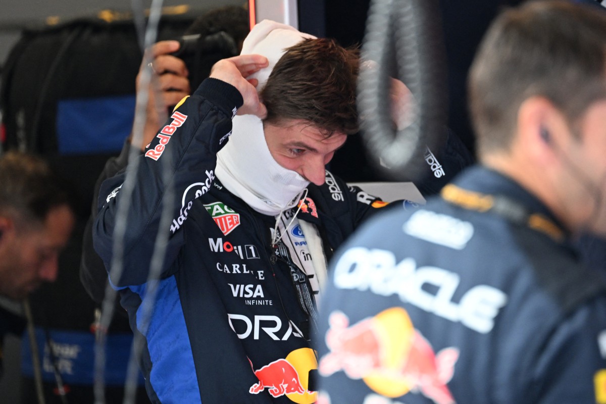 Red Bull Racing's Dutch driver Max Verstappen gets ready before the sprint race ahead of the Formula One British Grand Prix at the Silverstone