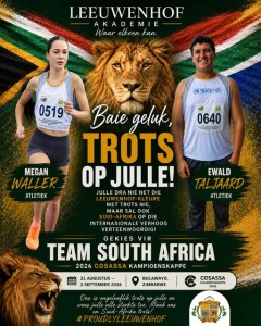 Suid-Afrikaanse Atletiekspan – Leeuwenhof-leerders gekies
