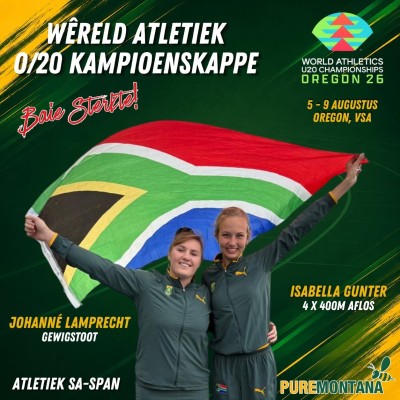 Monties op pad na wêreld-atletiekverhoog