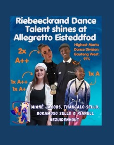 Allegretto Eisteddfod – Dansers van Riebeeckrand skitter met uitmuntende prestasies
