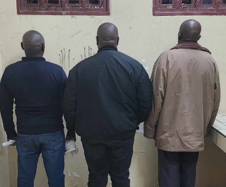 The three suspects that will appear in court after they stopped a taxi and demanded money from him