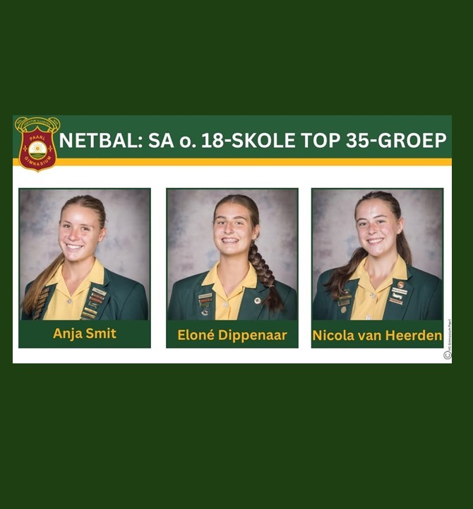 Top 35 Netbal-Oefengroep-Hoër Gimnasium Paarl se drie sterre gekies