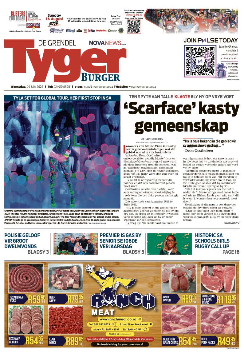 TygerBurger | De Grendel | E-edition | 29 July 2026
