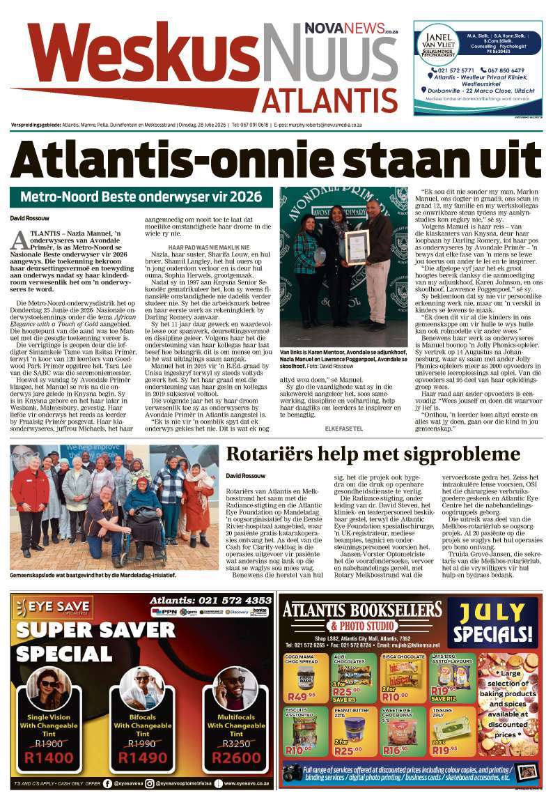 WeskusNuus E-Edition – 28 July 2026
