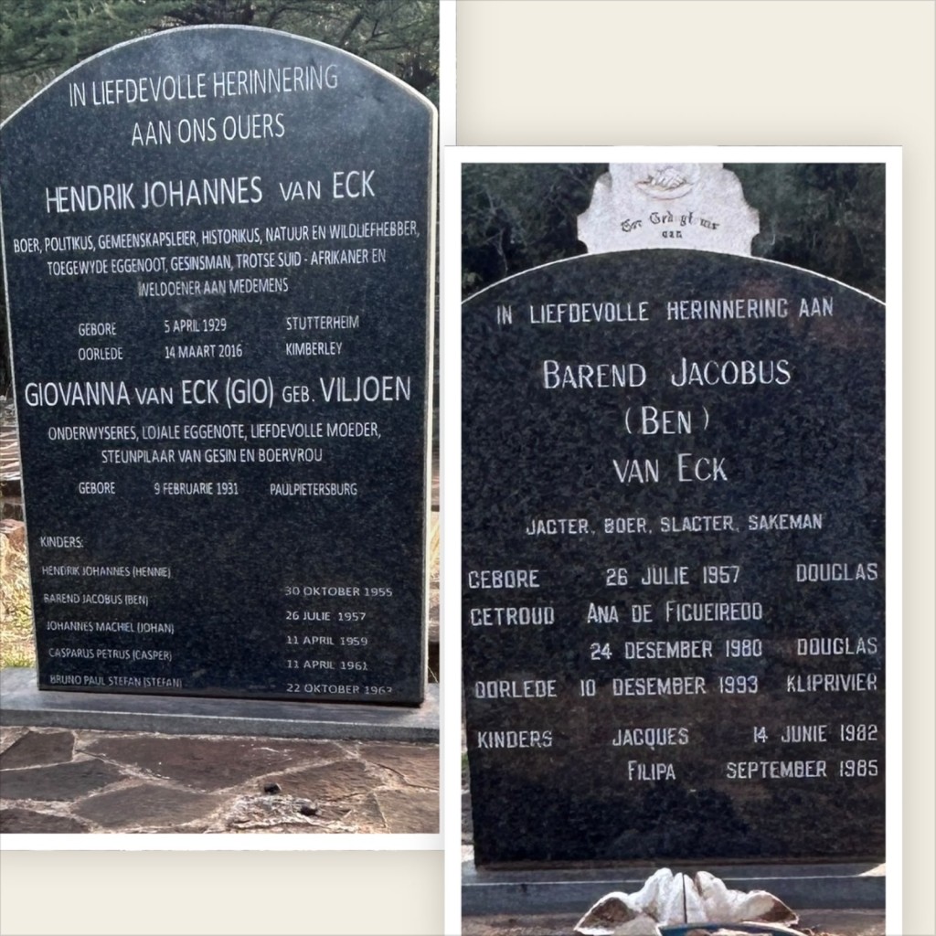 Grafte van sy ouers op die plaas