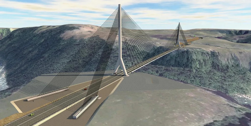 Upon completion, the Msikaba River Bridge will stand as one of Africa’s most iconic cable-stayed structures. 
