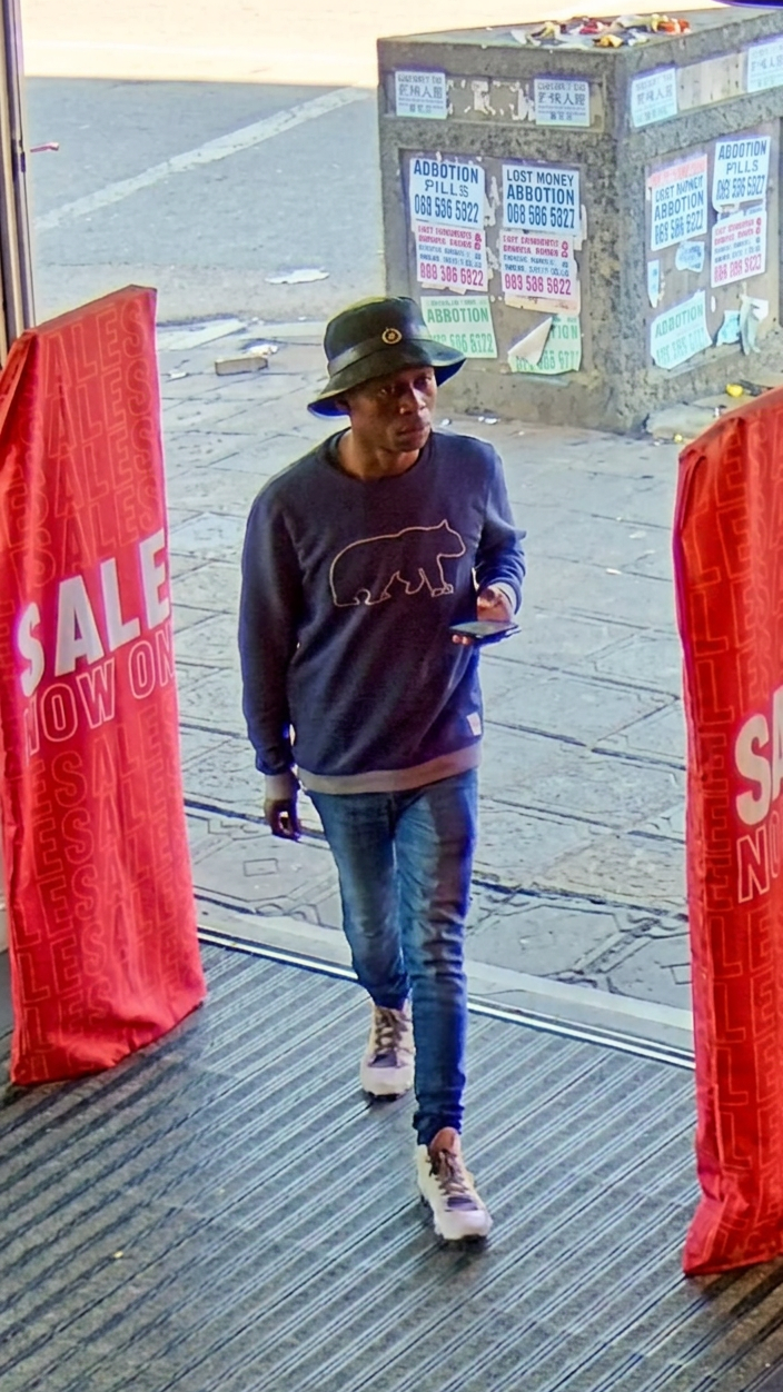 robbery 1 Suspect 1 is sought by the SAPS in connection with an armed robbery in Welkom
